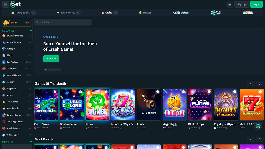 Cbet.gg Casino Games Desktop