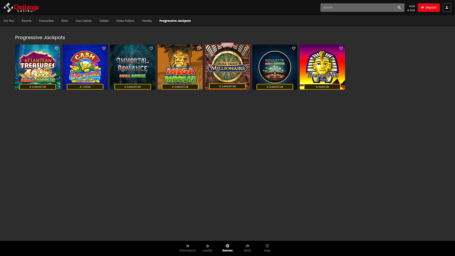 Challenge Casino Jackpot Desktop