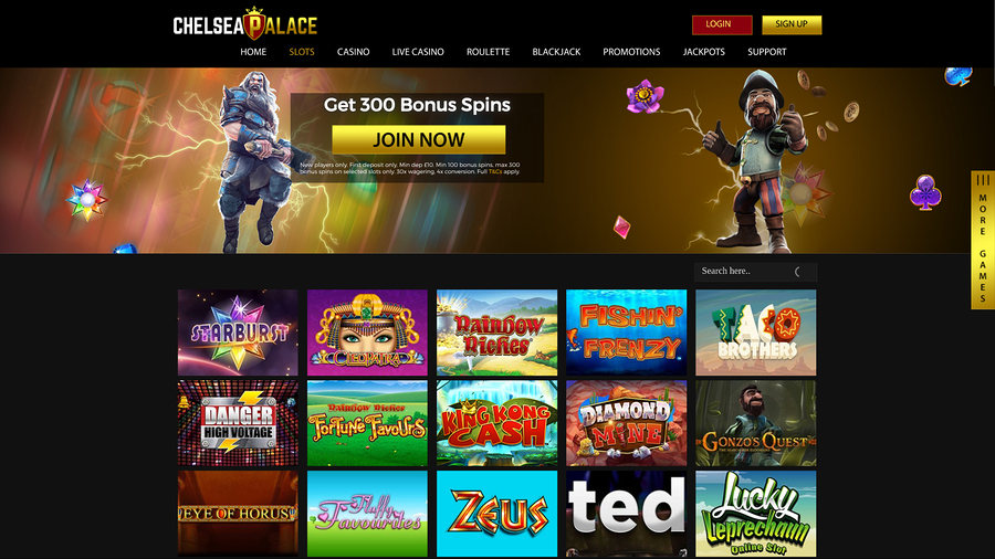 Chelsea Palace Casino games desktop