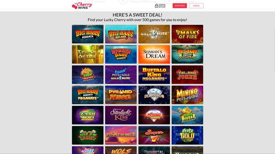 Cherry Wins Casino games desktop