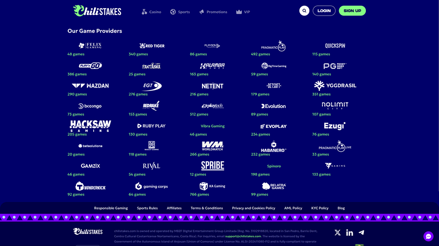 ChiliStakes Casino Desktop Game Developers