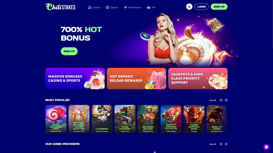 ChiliStakes Casino Desktop Homepage