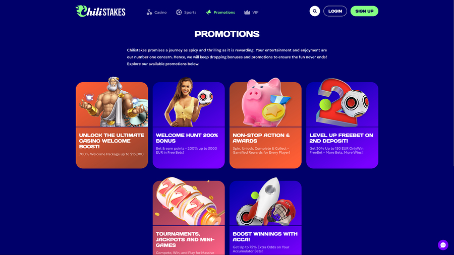 ChiliStakes Casino Desktop Promotions