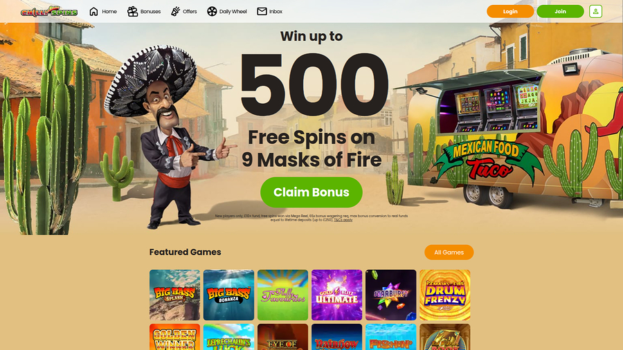 Chilli Spins Casino Desktop Homepage