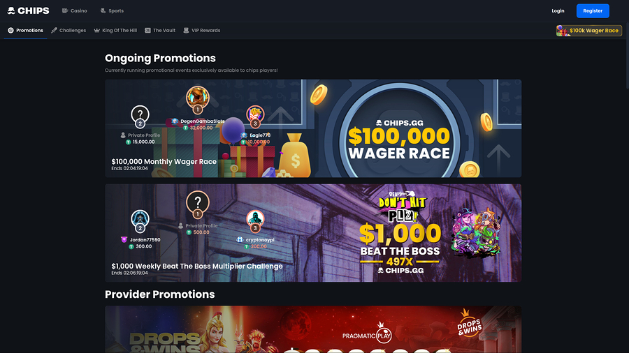 Chips.GG Casino Desktop Promotions