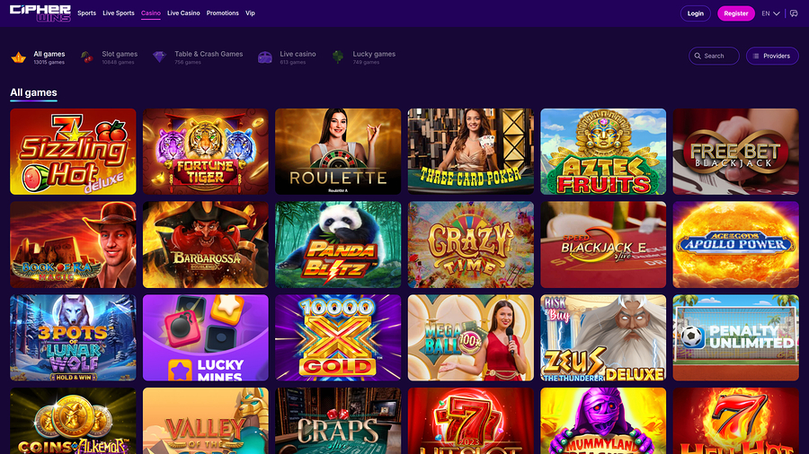 CipherWins Casino Games Desktop