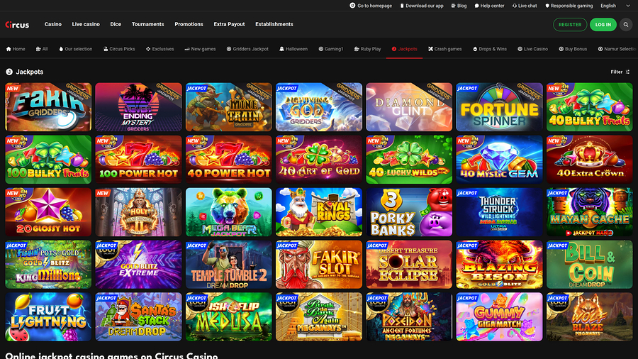 Circus.be Casino Jackpot Desktop