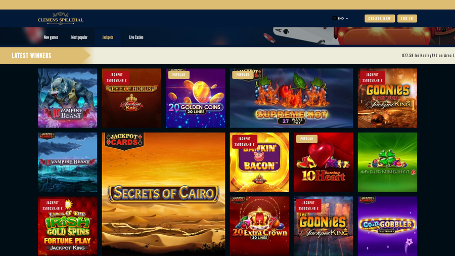 Clemens Spillehal Jackpot Desktop