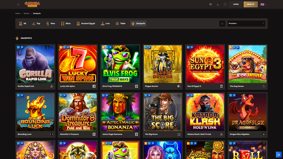 Cleopatra Casino Jackpot Desktop