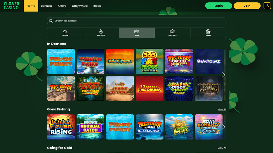 Clover Casino Games Desktop