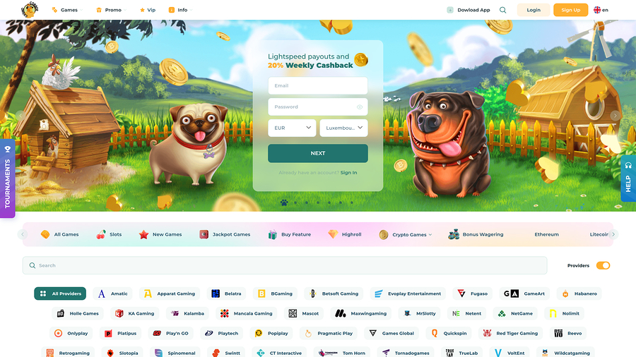 Cobber Casino Homepage Desktop