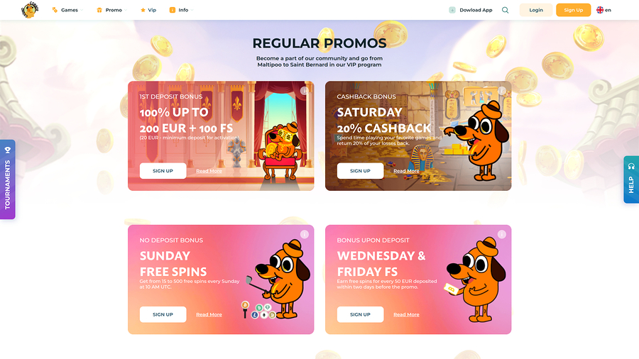 Cobber Casino Promotions Desktop