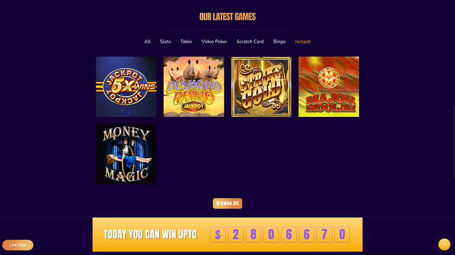 CoinBets777 Casino Jackpot Desktop