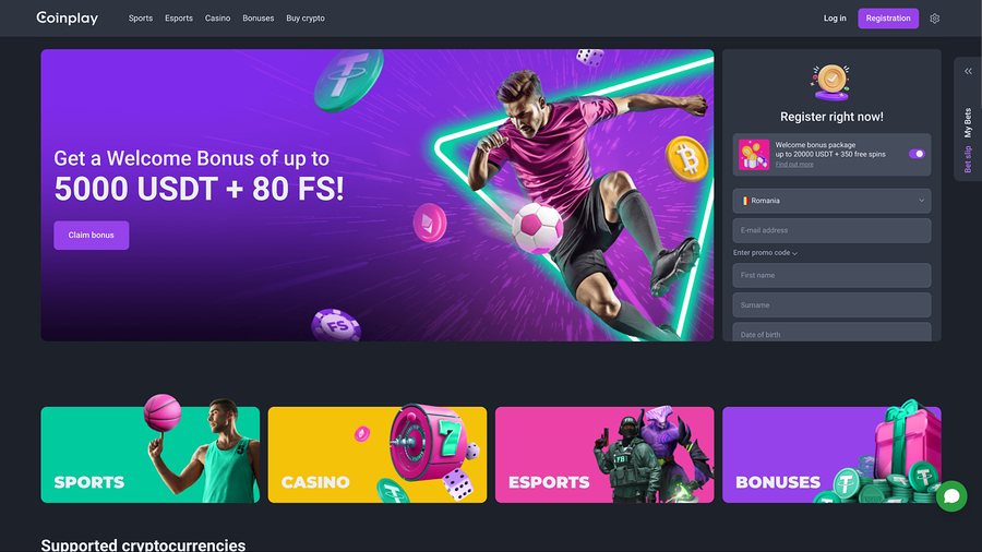 Coinplay Casino Homepage Desktop