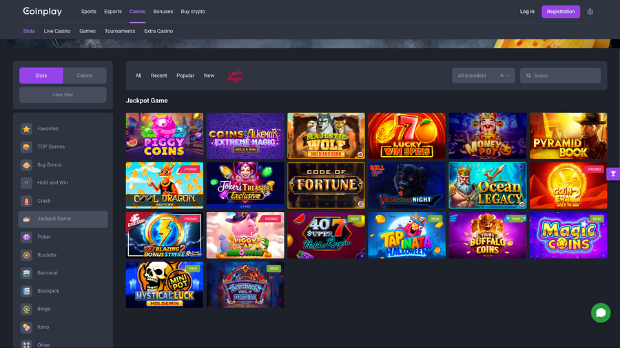 Coinplay Casino Jackpot Desktop