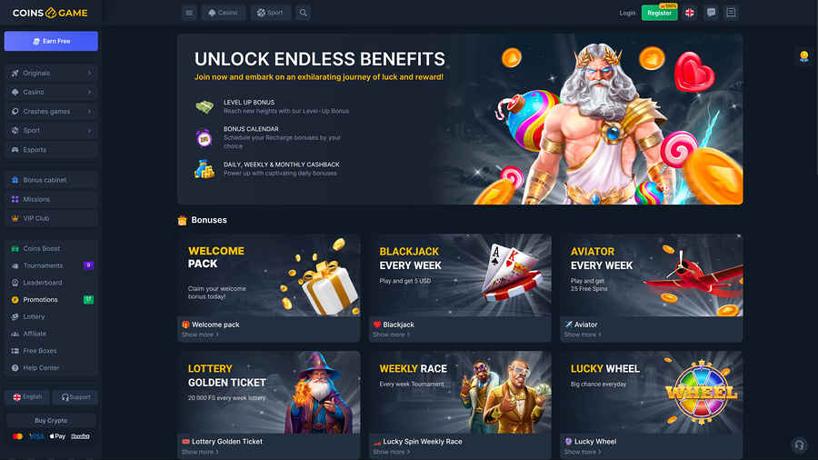 Coins Game Casino Promotions Desktop