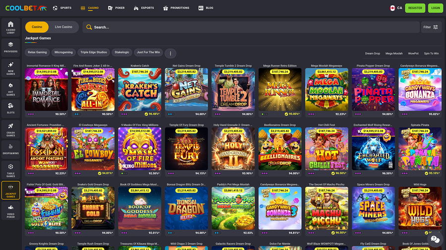 Coolbet Jackpot Desktop