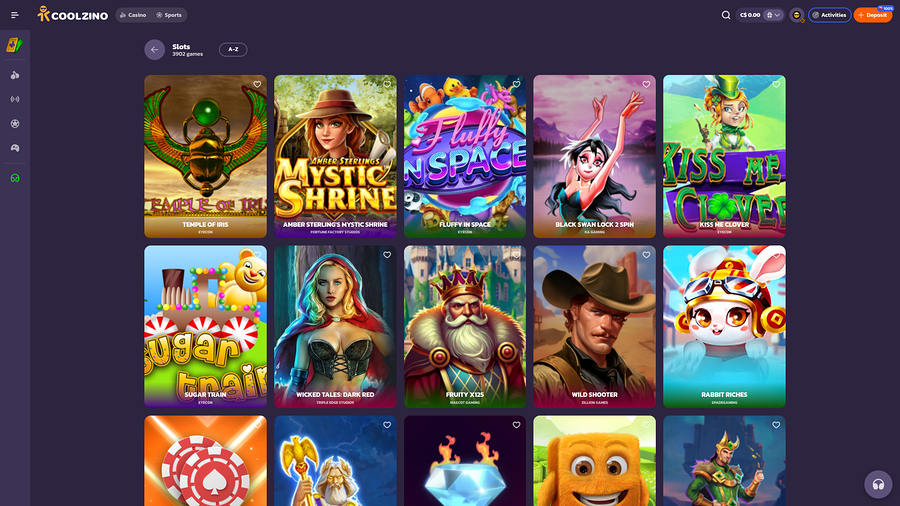Juegos de escritorio de Coolzino Casino