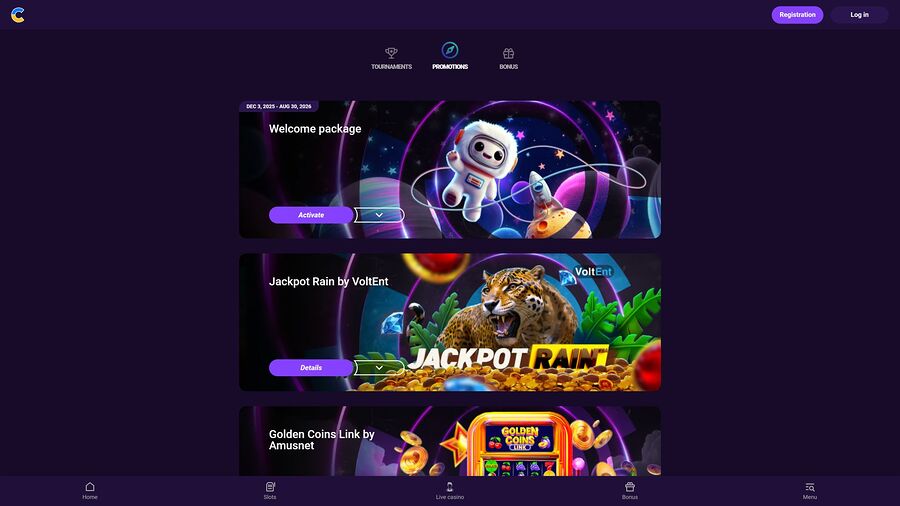 Cosmolot Casino Desktop Image Promotions