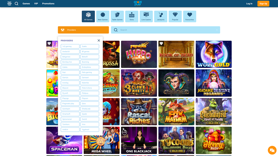 Craze Play Casino Game Developers Desktop