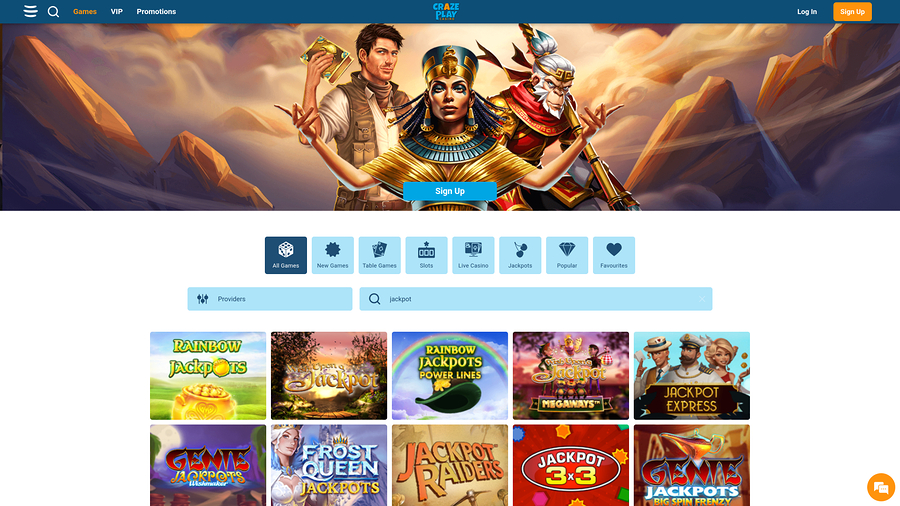 Craze Play Casino Jackpot Desktop