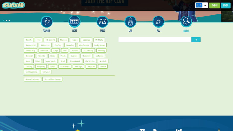 Crazyno Casino Game Developers Desktop