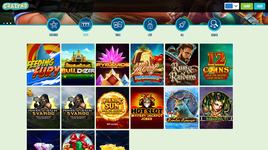 Crazyno Casino Games Desktop