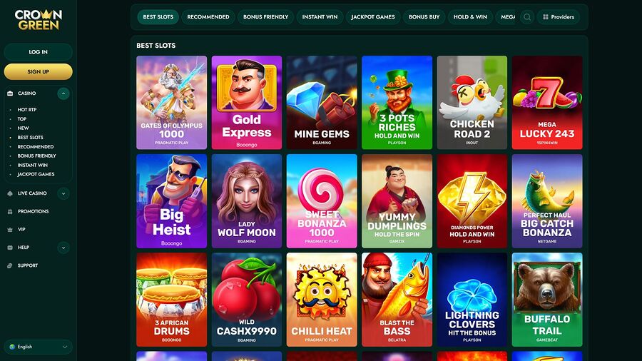 CrownGreen Casino Desktop Games