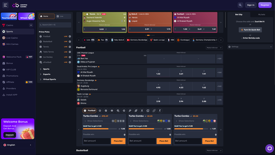 Crypto Games Sports Desktop