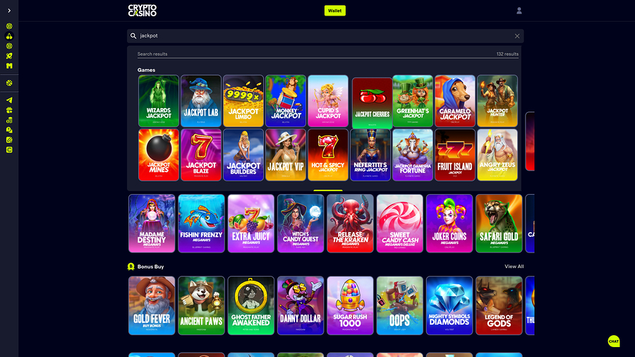Cryptocasino.com Jackpot Desktop