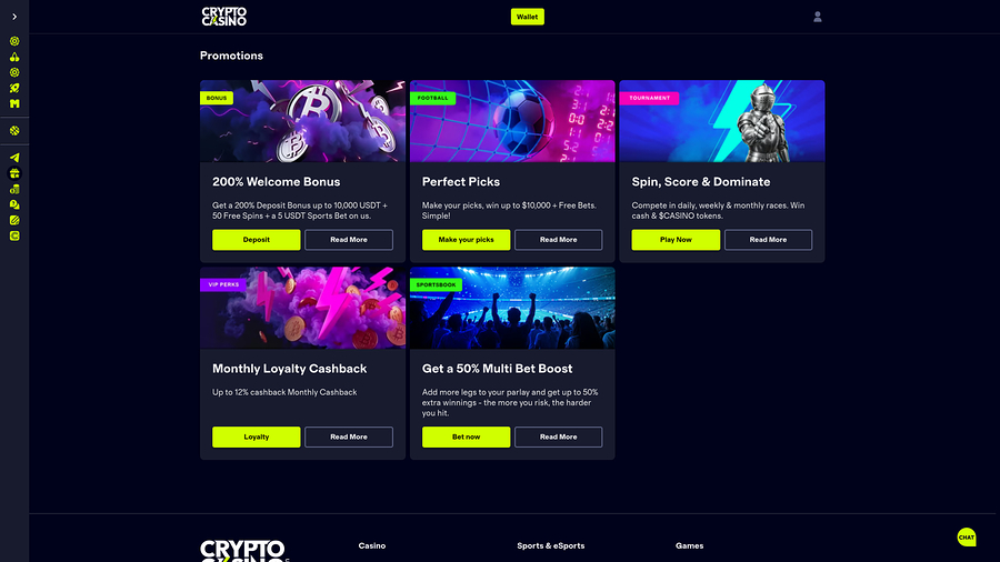 Cryptocasino.com Promotions Desktop