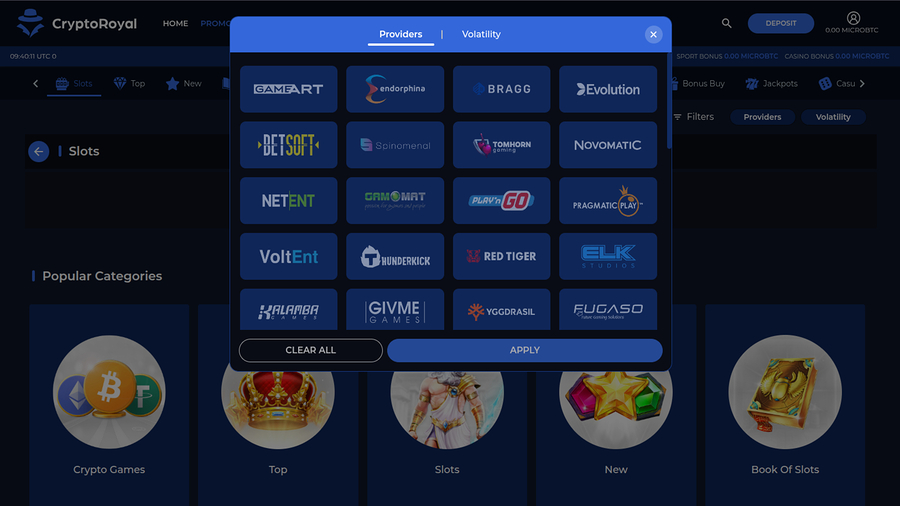 CryptoRoyal Casino Game Developers Desktop