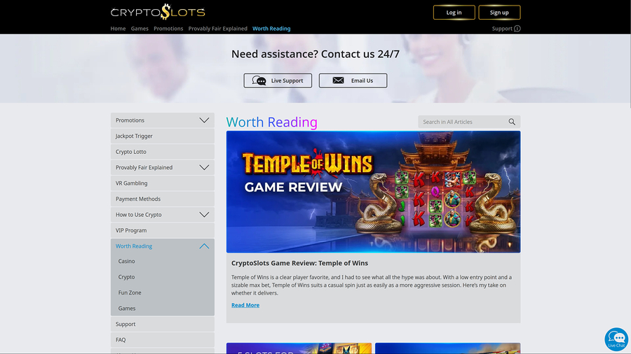 CryptoSlots Casino Desktop Blog