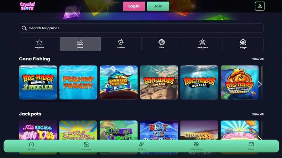 Crystal Slots Games Desktop