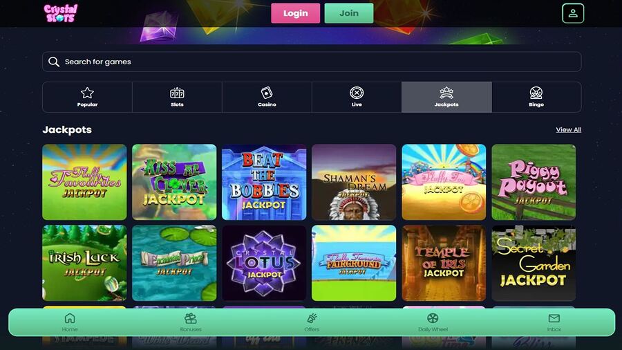 Crystal Slots Jackpot Desktop