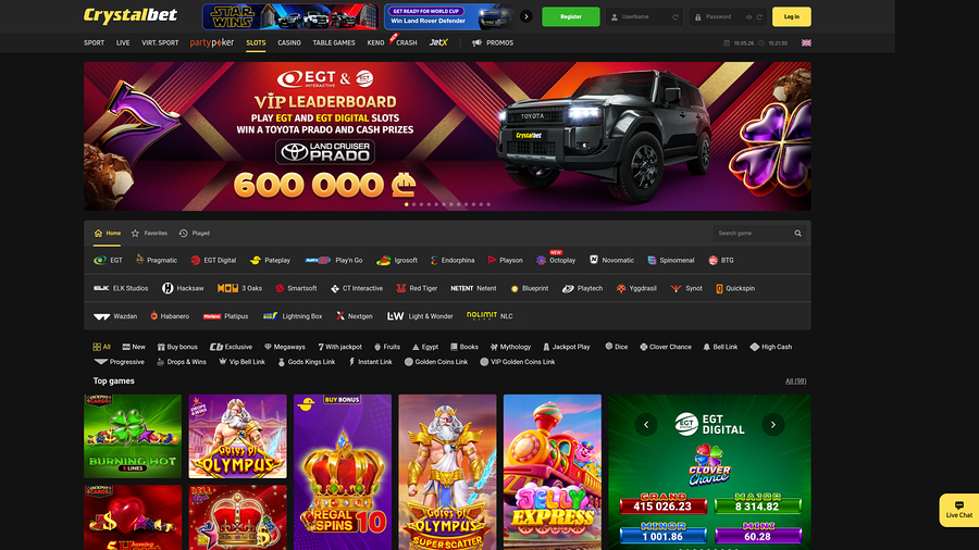 CrystalBet Casino Game Developers