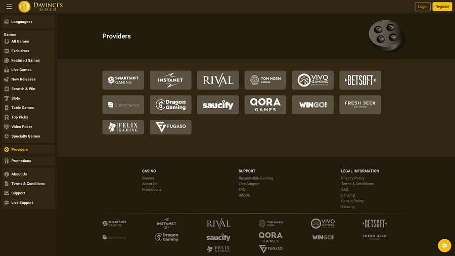 DaVinci’s Gold Casino Game Developers Desktop