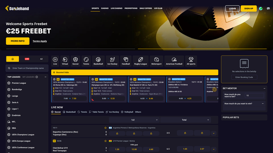 Apuestas deportivas de escritorio en DazzleHand Casino