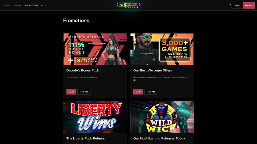 Decode Casino Desktop Promotions