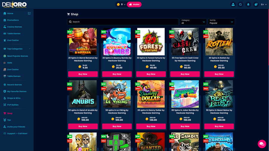 Tienda de ordenadores del casino Del Oro