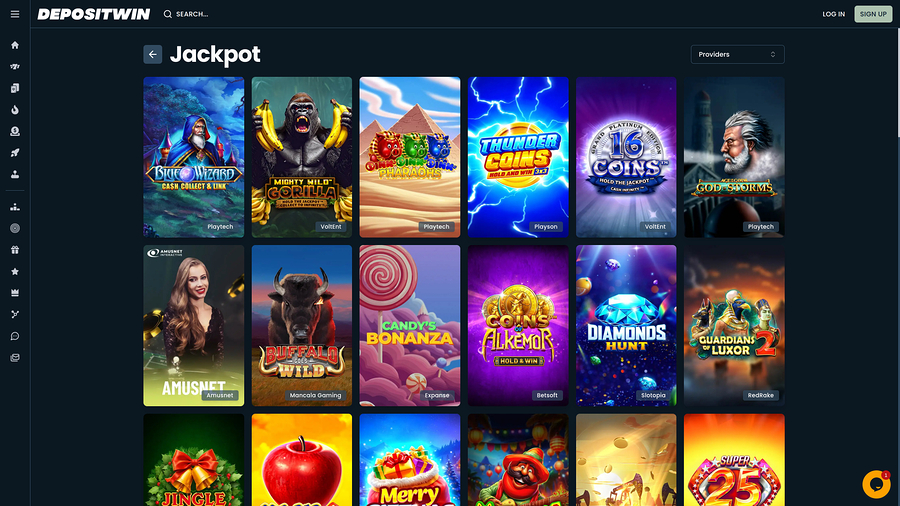 DepositWin Casino Jackpot Desktop