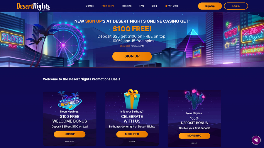 Desert Nights Casino Promotions Desktop
