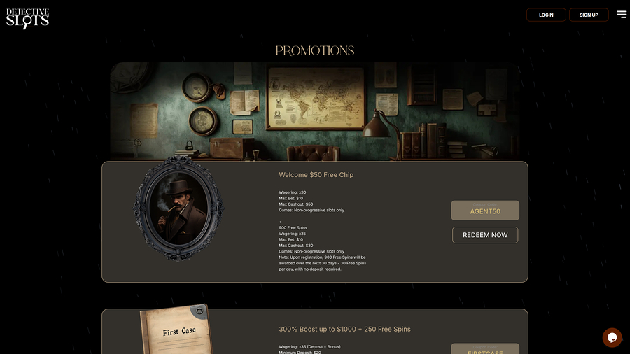 Detective Slots Promotions Desktop