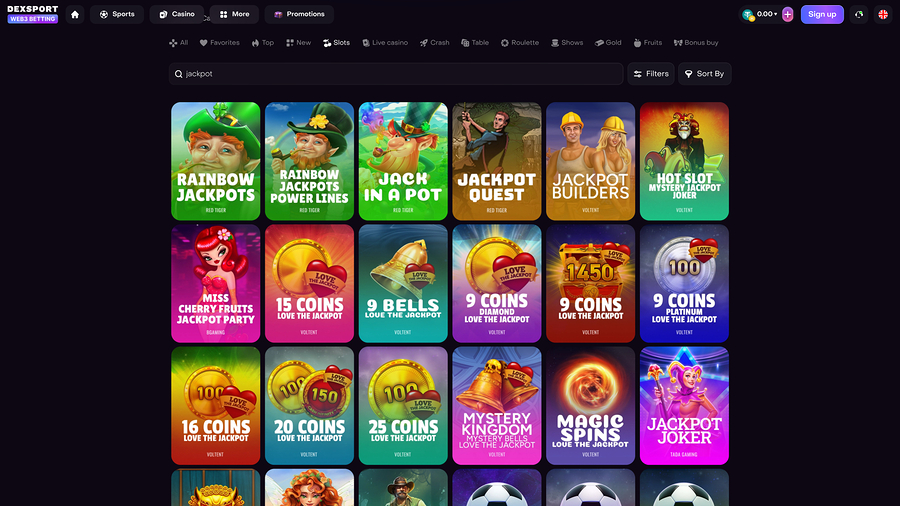 Dexsport Casino Jackpot Desktop