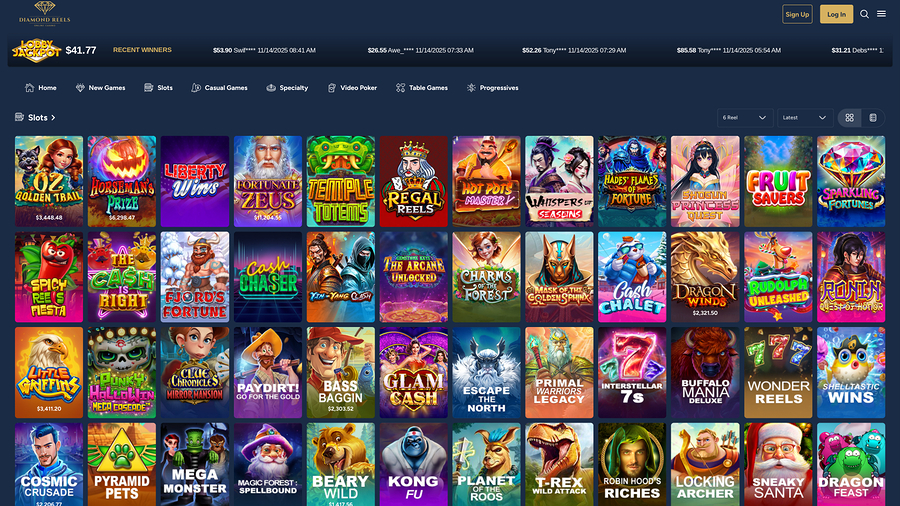 Diamond Reels Casino Games Desktop