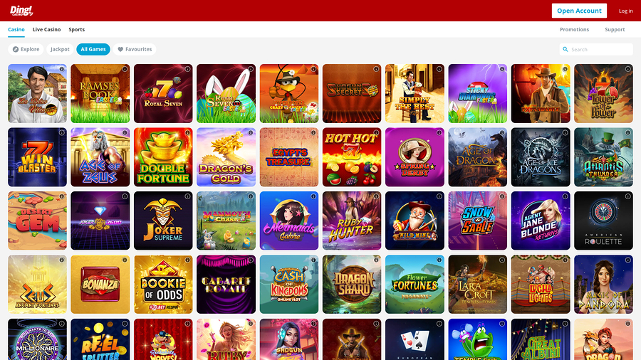 Ding Casino Games Desktop