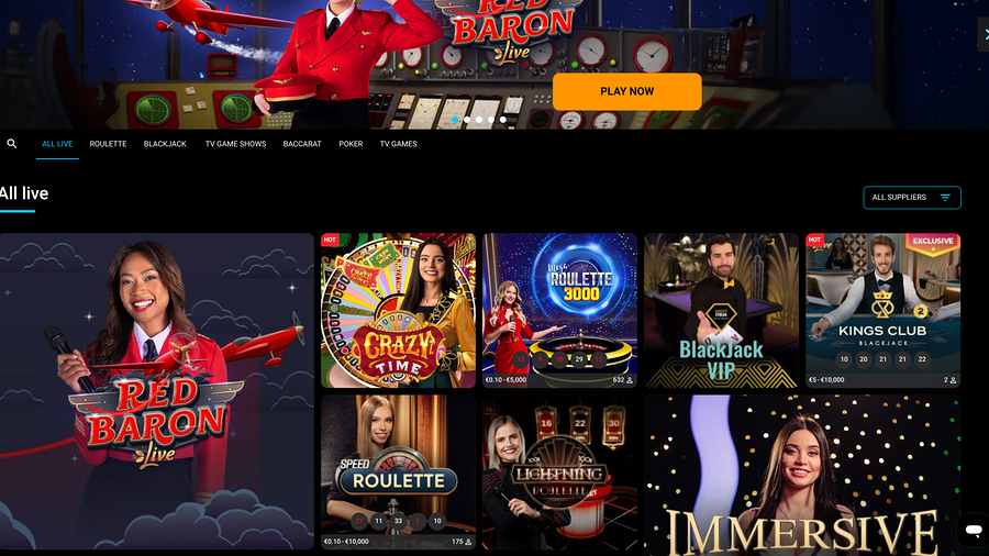 Casino Directionbet con crupier en vivo para escritorio