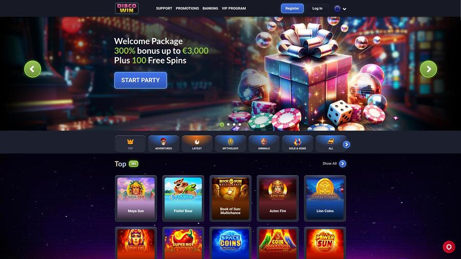 Página principal del Casino Disco Win