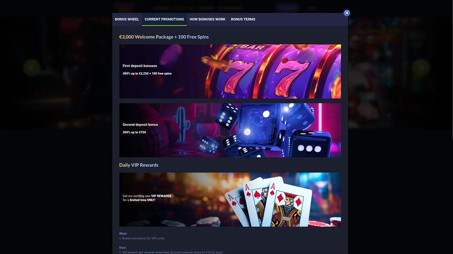 Página de promociones de Disco Win Casino