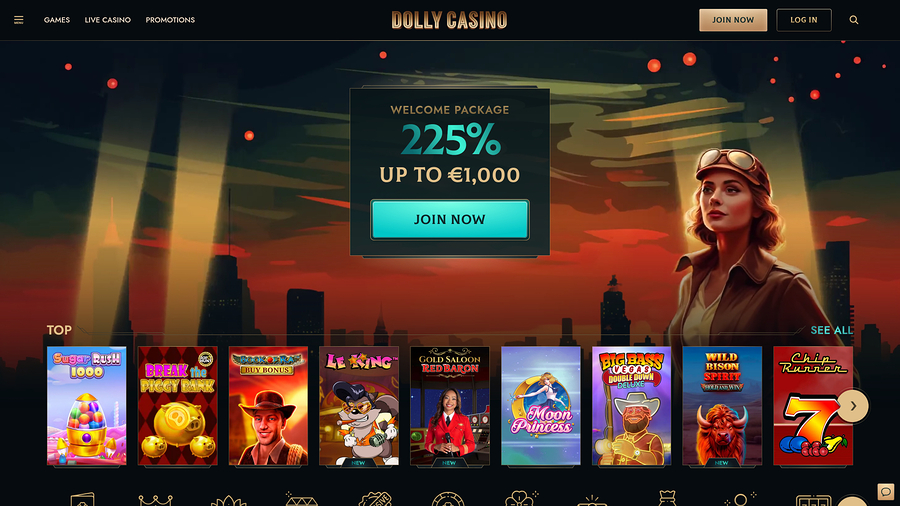 Dolly Casino Homepage Desktop